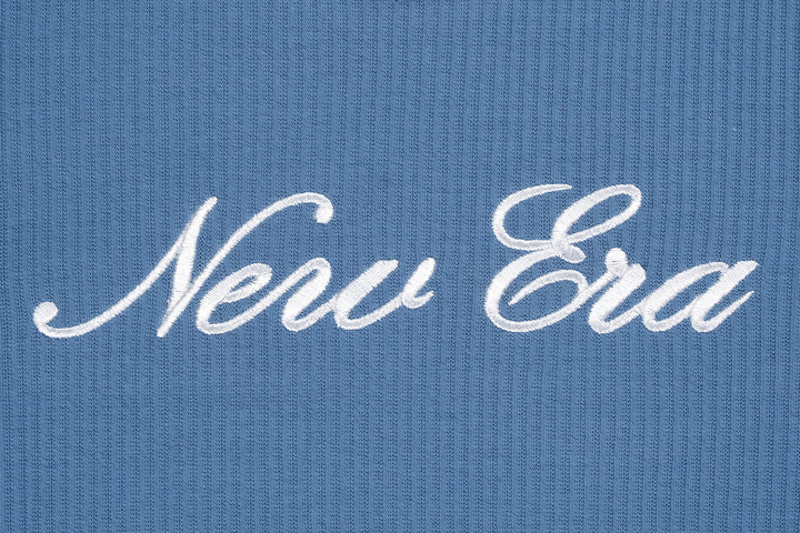 New Era Basic Faded Blue Women Crop Rib Tee