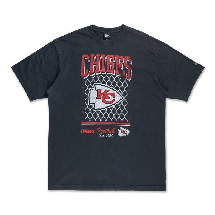 New Era เสื้อยืดแขนสั้นรุ่น Kansas City Chiefs Old School Sport AP Black Oversized Short Sleeve T-Shirt