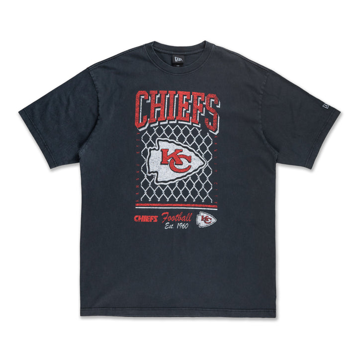 New Era เสื้อยืดแขนสั้นรุ่น Kansas City Chiefs Old School Sport AP Black Oversized Short Sleeve T-Shirt
