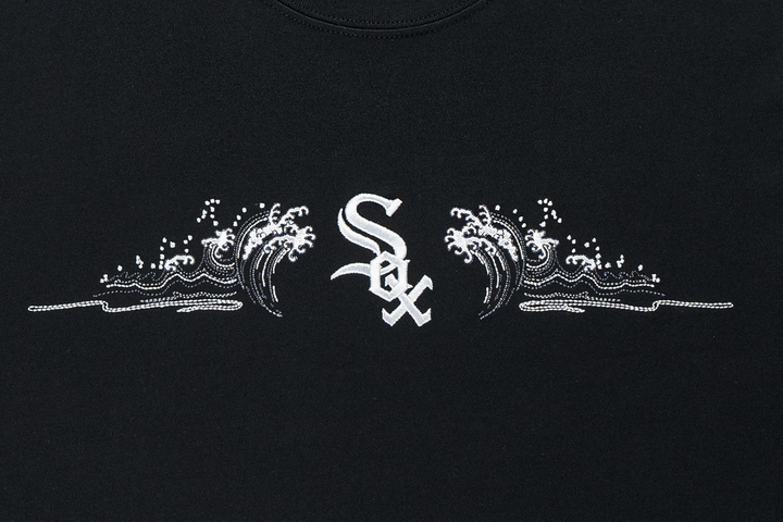 New Era เสื้อยืดแขนสั้นรุ่น 59Fifty Pack - Tonal Wave Chicago White Sox Wave Black Short Sleeve T-Shirt