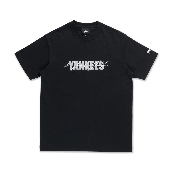 New Era เสื้อยืดแขนสั้นรุ่น New York Yankees Mix League Script Black Short Sleeve T-Shirt