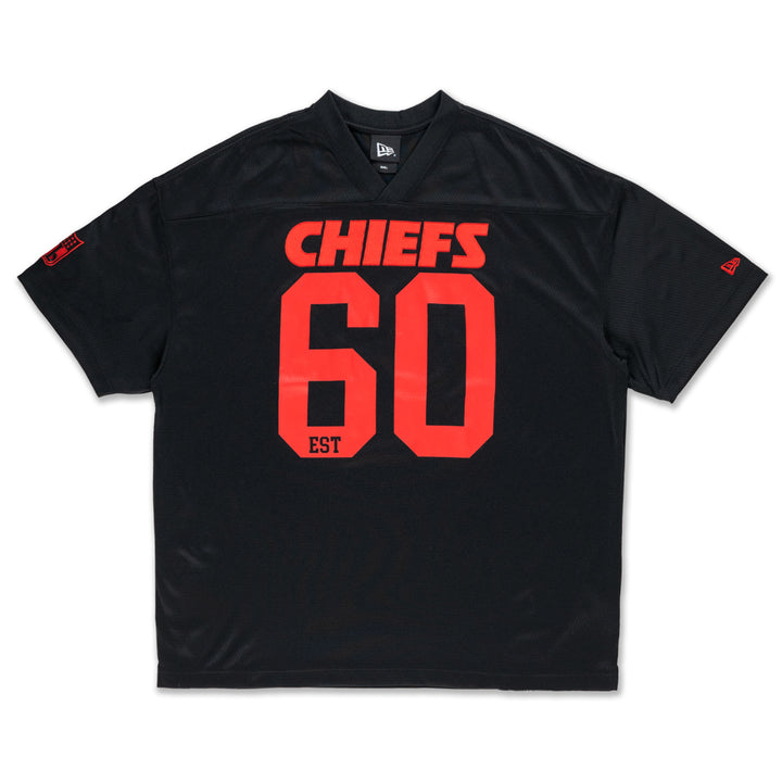 New Era เสื้อยืดแขนสั้นรุ่น Kansas City Chiefs Nfl Historic Black Oversized Short Sleeve T-Shirt