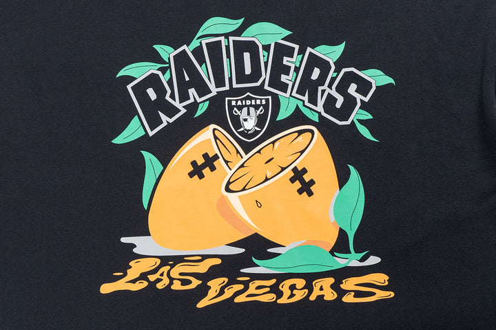 New Era เสื้อยืดแขนสั้นรุ่น Las Vegas Raiders Nfl Fun Graphic Black Oversized Short Sleeve T-Shirt
