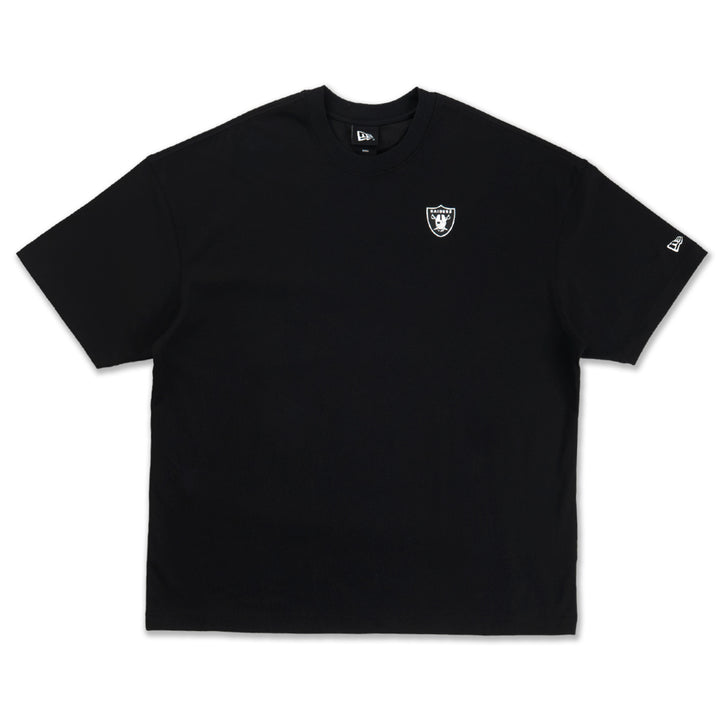 New Era เสื้อยืดแขนสั้นรุ่น Las Vegas Raiders Mix League Patch Black Oversized Short Sleeve T-Shirt