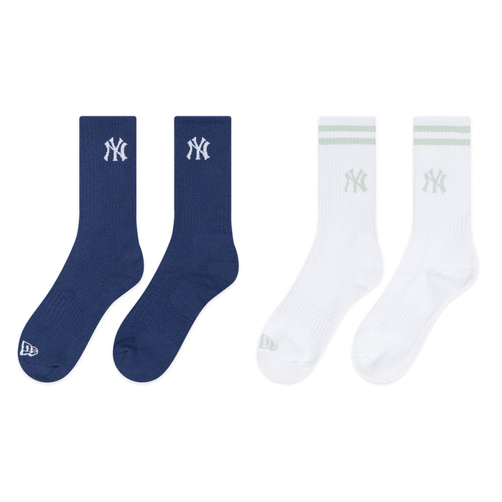 New Era ถุงเท้ารุ่น New York Yankees Color Era 2 Pack Muted Indigo And Whtie Socks