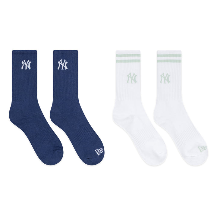 New Era ถุงเท้ารุ่น New York Yankees Color Era 2 Pack Muted Indigo And Whtie Socks