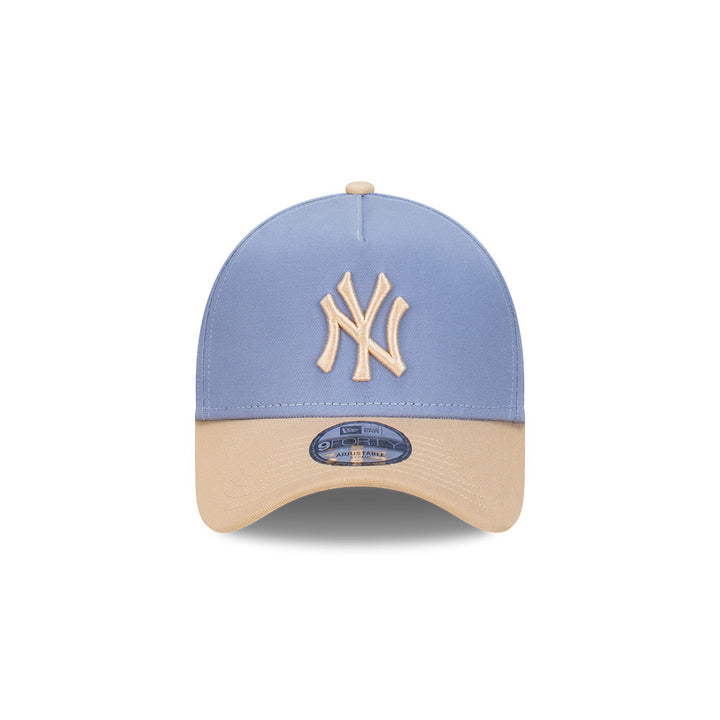 New Era หมวกรุ่น New York Yankees Blueberry Cream 2-Tone Oat Milk Visor Iris Flower 9Forty Af Cap