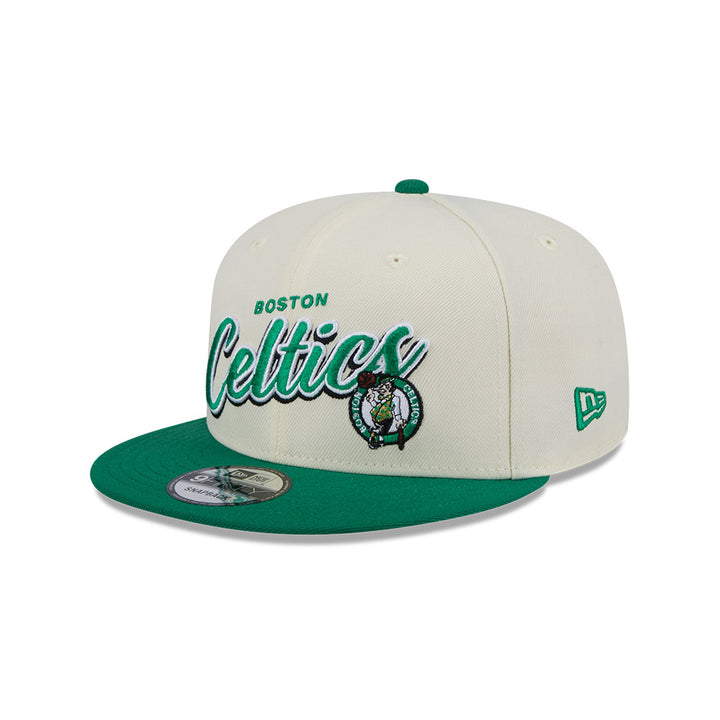 New Era หมวกรุ่น Boston Celtics Nba Script 2-Tone Kelly Green Visor Chrome White 9Fifty Cap