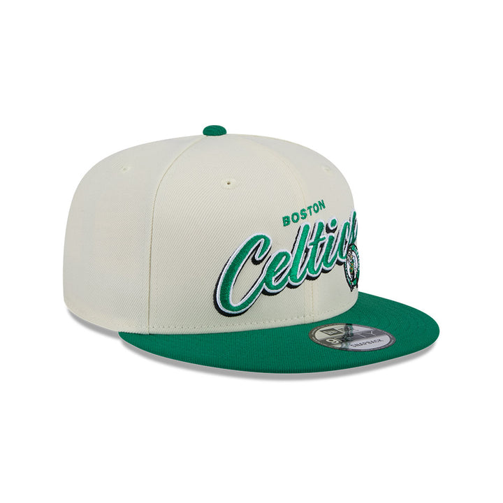 New Era หมวกรุ่น Boston Celtics Nba Script 2-Tone Kelly Green Visor Chrome White 9Fifty Cap