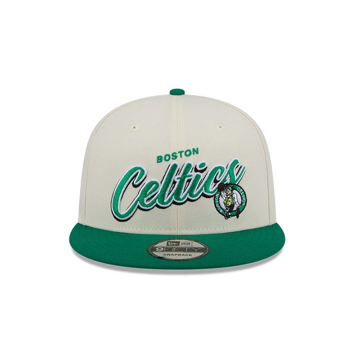 New Era หมวกรุ่น Boston Celtics Nba Script 2-Tone Kelly Green Visor Chrome White 9Fifty Cap