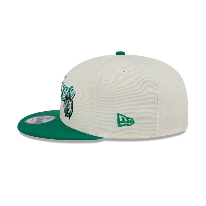 New Era หมวกรุ่น Boston Celtics Nba Script 2-Tone Kelly Green Visor Chrome White 9Fifty Cap