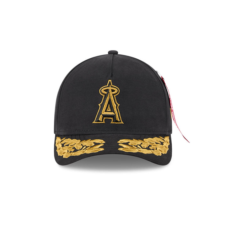 New Era หมวกรุ่น Alpha Industrial X Mlb Anaheim Angels Black 9Forty M Crown A-Frame Cap