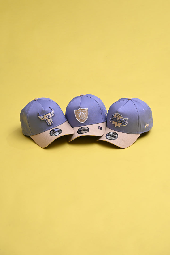 New Era หมวกรุ่น Los Angeles Lakers Blueberry Cream 2-Tone Oat Milk Visor Iris Flower 9Forty Af Cap