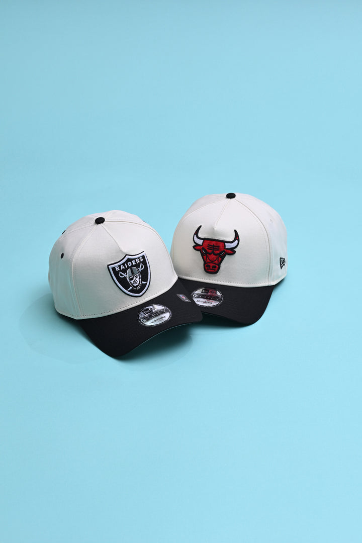 New Era หมวกรุ่น Las Vegas Raiders Chrome Otc Chainstitch 2-Tone Black Visor White 9Forty Af Cap