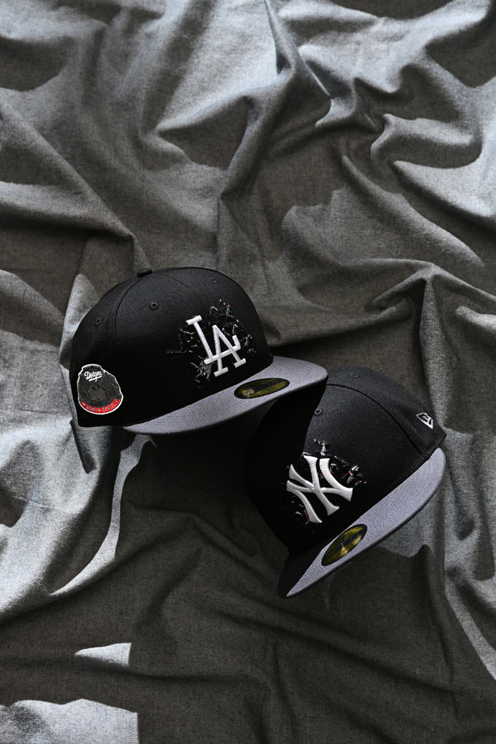 New Era หมวกรุ่น 59Fifty Pack - Crows Los Angeles Dodgers Cooperstown 2-Tone Graphite Visor Black 59Fifty Cap