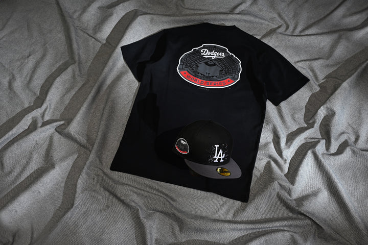 New Era เสื้อยืดแขนสั้นรุ่น 59Fifty Pack - Crows Los Angeles Dodgers Cooperstown Black Short Sleeve T-Shirt