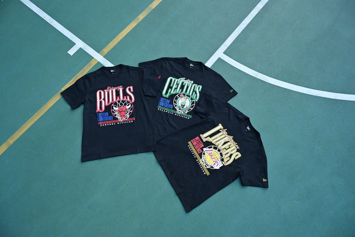 New Era เสื้อยืดแขนสั้นรุ่น Chicago Bulls Nba Infill Black Short Sleeve T-Shirt