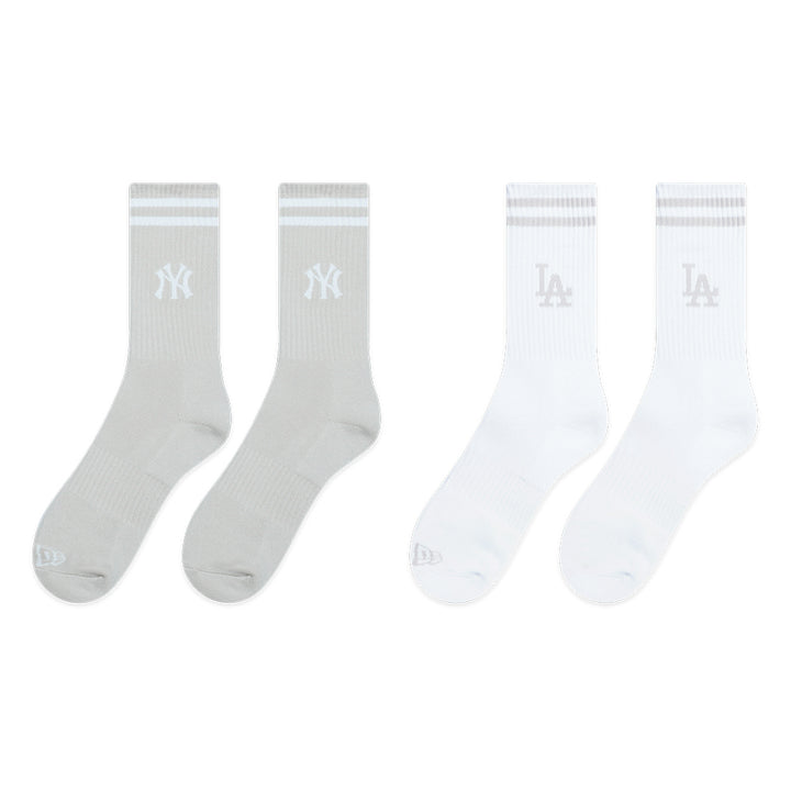 New Era ถุงเท้ารุ่น LOS ANGELES DODGERS COLOR ERA STONE & WHITE SOCKS
