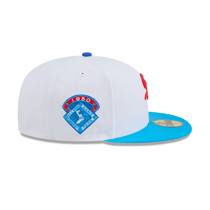 New Era หมวกรุ่น 59FIFTY PACK- RAMUNE CHICAGO WHITE SOX COOPERSTOWN 2-TONE BLUE FANATIC VISOR WHITE 59FIFTY CAP