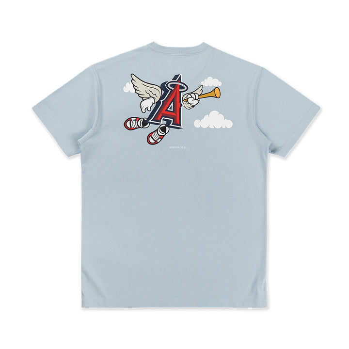 New Era เสื้อยืดแขนสั้นรุ่น LOS ANGELES ANGELS MLB CARTOON SOFT BLUE SHORT SLEEVE T-SHIRT