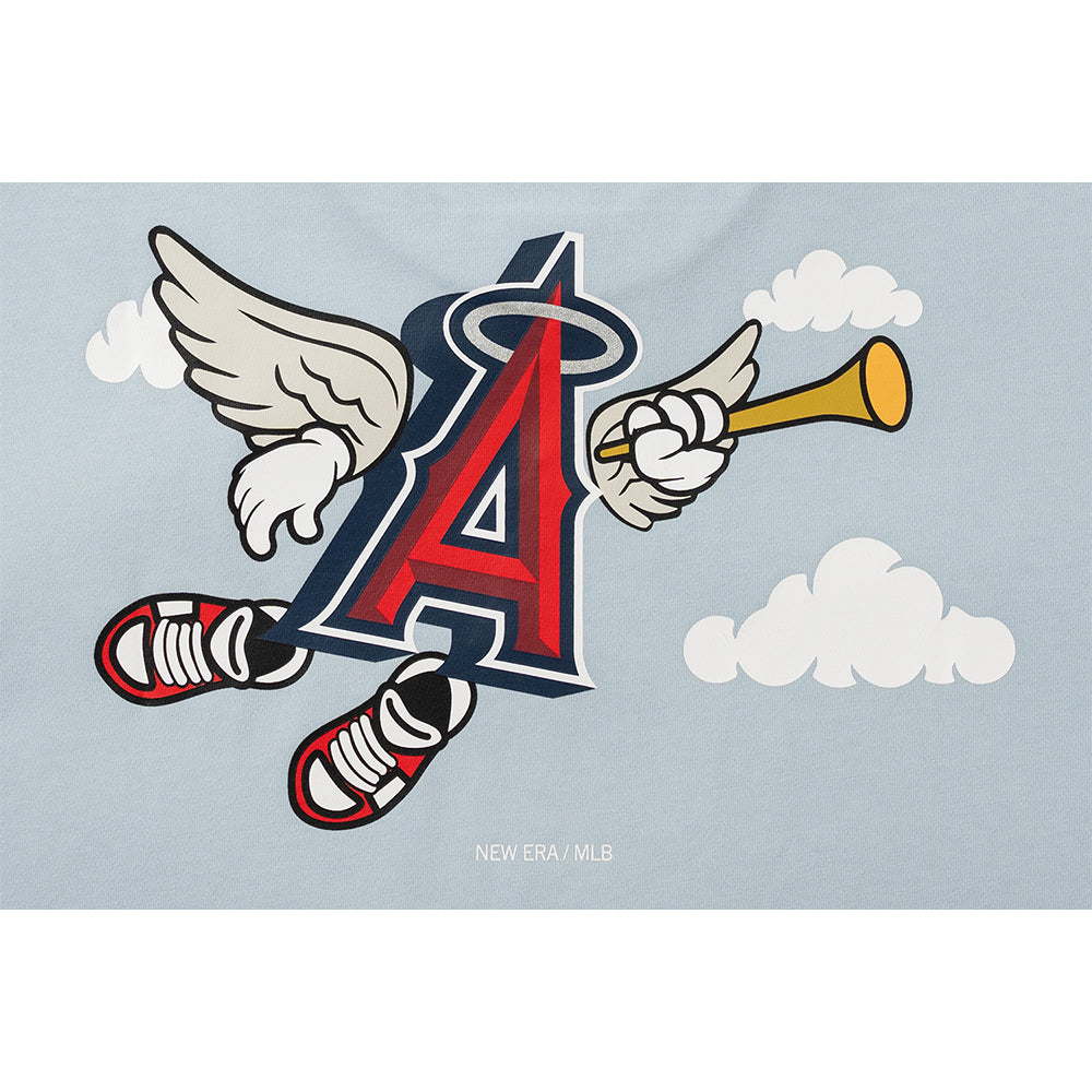 New Era เสื้อยืดแขนสั้นรุ่น LOS ANGELES ANGELS MLB CARTOON SOFT BLUE SHORT SLEEVE T-SHIRT