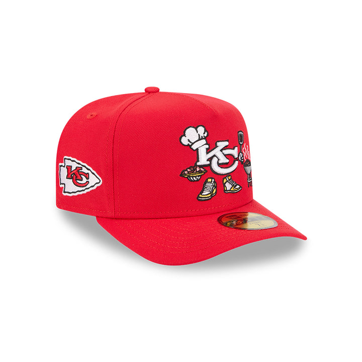 New Era หมวกรุ่น Kansas City Chiefs Nfl Cartoon Scarlet 59Fifty A-Frame Cap