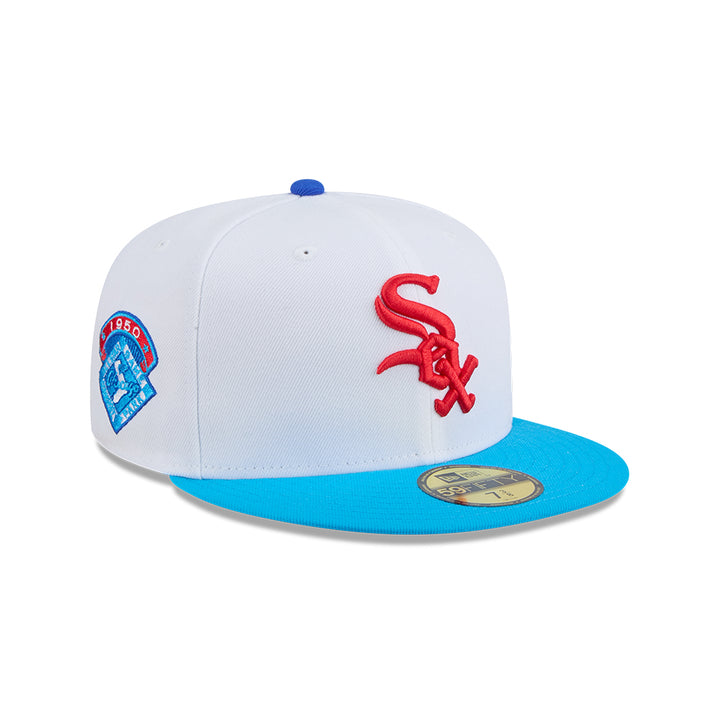 New Era หมวกรุ่น 59FIFTY PACK- RAMUNE CHICAGO WHITE SOX COOPERSTOWN 2-TONE BLUE FANATIC VISOR WHITE 59FIFTY CAP