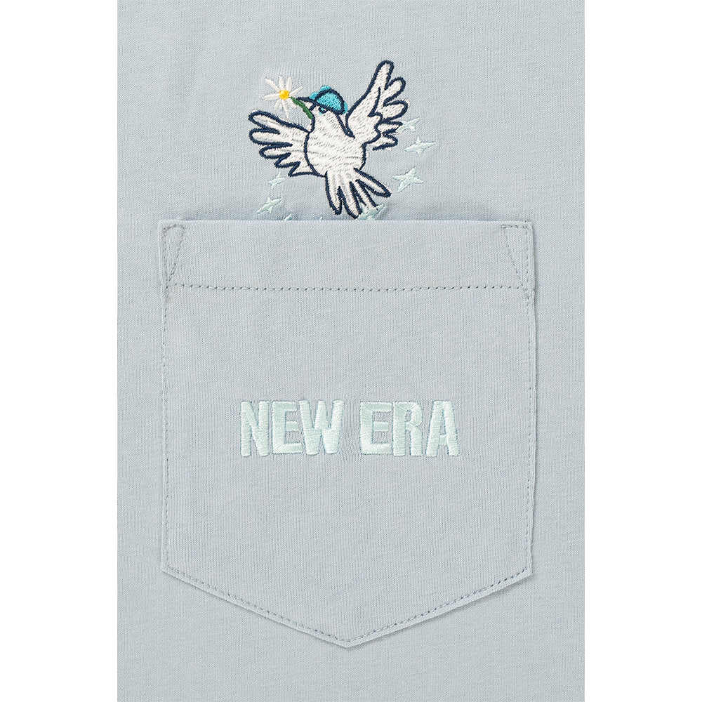 New Era เสื้อยืดแขนสั้นรุ่น NEW ERA EARTH DAY SOFT BLUE SHORT SLEEVE POCKET T-SHIRT