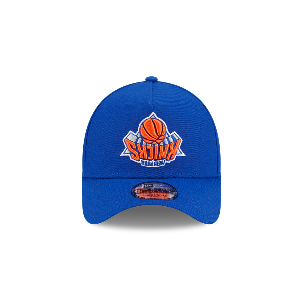New Era หมวกรุ่น New York Knicks Upside Down Logo Nba Majestic Blue 9Forty Aframe Cap