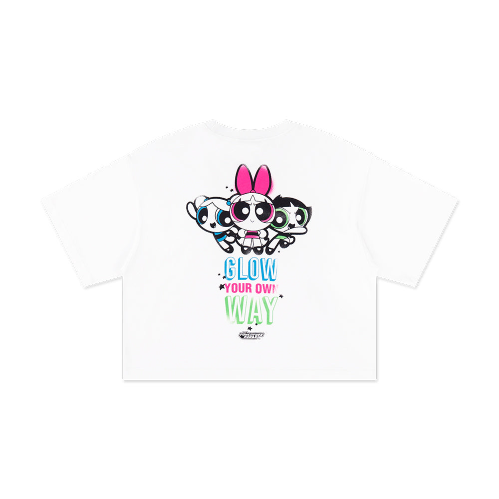 New Era เสื้อครอปรุ่น THE POWERPUFF GIRL WHITE WOMEN CROP TEE
