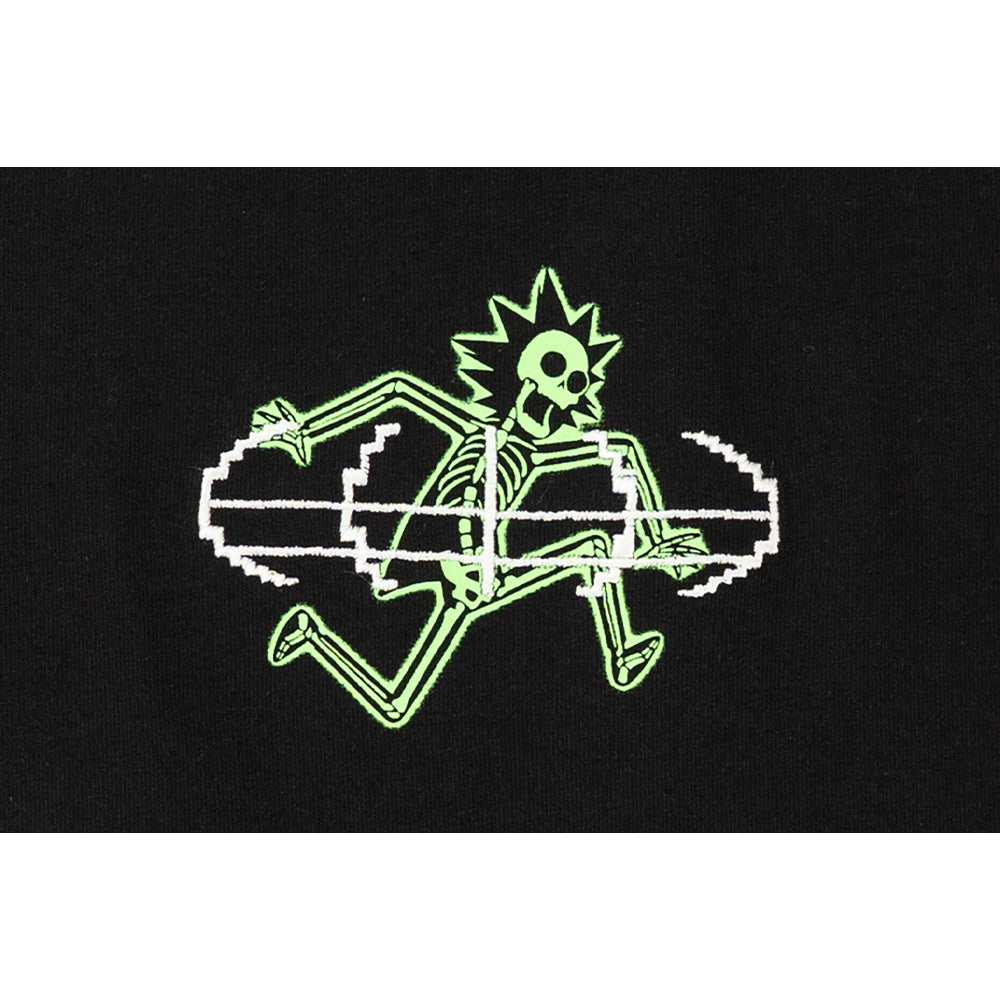 New Era เสื้อยืดแขนสั้นรุ่น Rick And Morty Neon Skull Black Oversized Short Sleeve T-Shirt