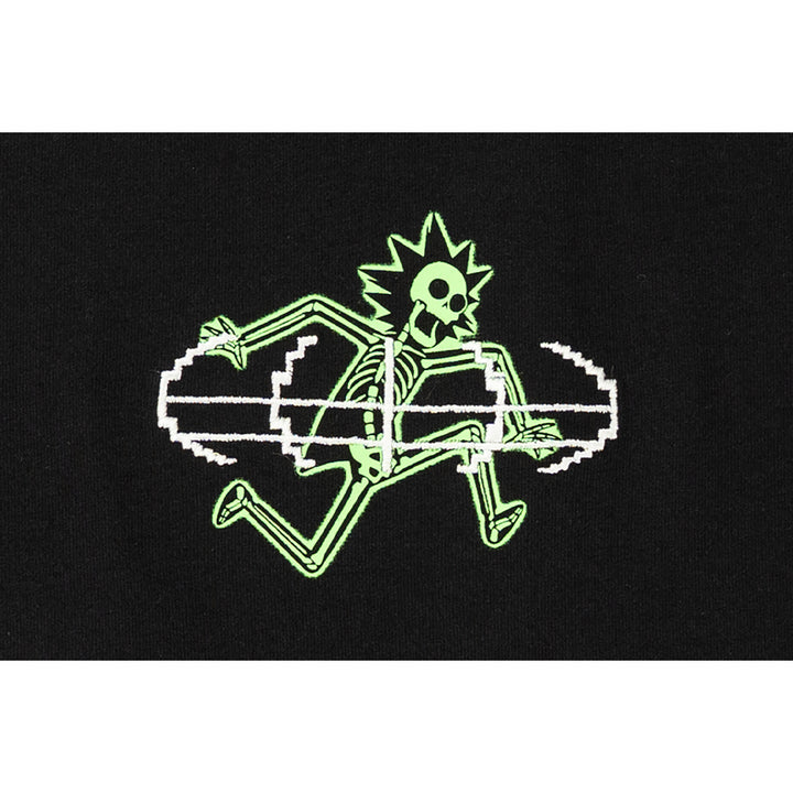 New Era เสื้อยืดแขนสั้นรุ่น Rick And Morty Neon Skull Black Oversized Short Sleeve T-Shirt