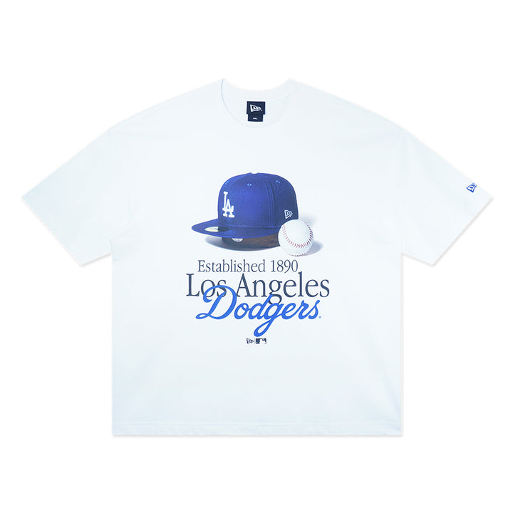 New Era เสื้อยืดแขนสั้นรุ่น LOS ANGELES DODGERS GRAPHIC PACK CEWHITE (WHITE) OVERSIZED SHORT SLEEVE TEE APPAREL
