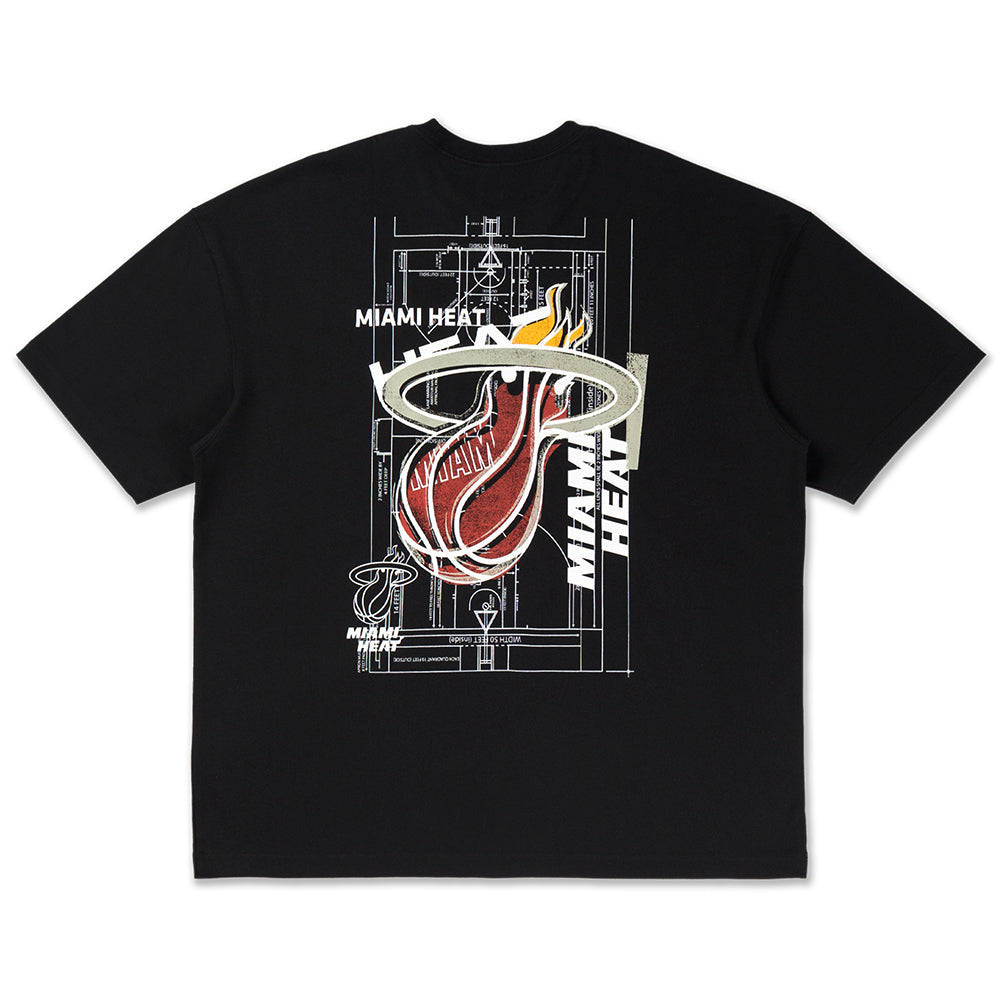 เสื้อโอเวอร์ไซส์ New Era รุ่น Miami Heat Graphic Pack Black Oversized Short Sleeve T-Shirt