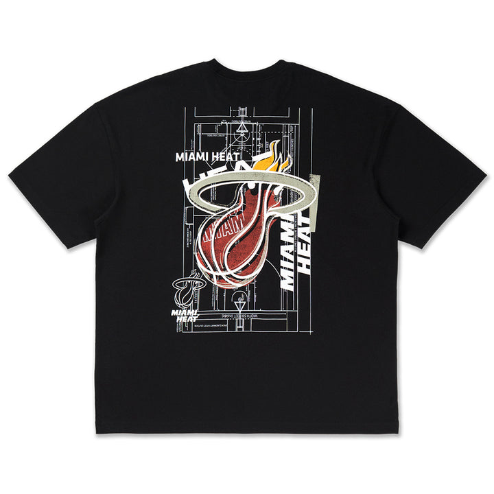 เสื้อโอเวอร์ไซส์ New Era รุ่น Miami Heat Graphic Pack Black Oversized Short Sleeve T-Shirt