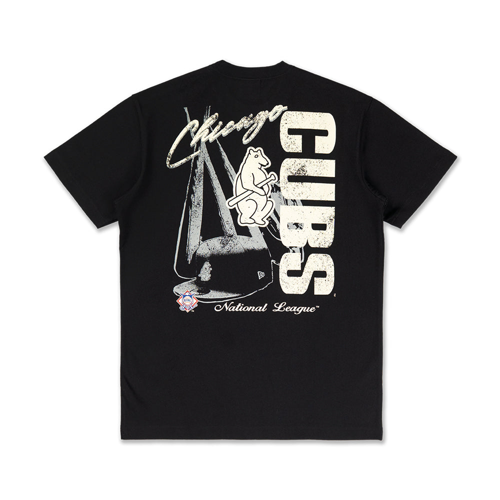 เสื้อยืดแขนสั้น New Era รุ่น Chicago Cubs Cooperstown League Mix Game Day Black Short Sleeve T-Shirt