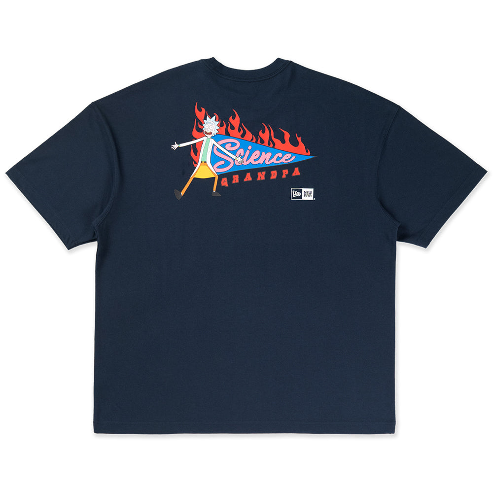 New Era เสื้อยืดแขนสั้นรุ่น Rick And Morty Science Grandpa Oceanside Blue Oversized Short Sleeve T-Shirt