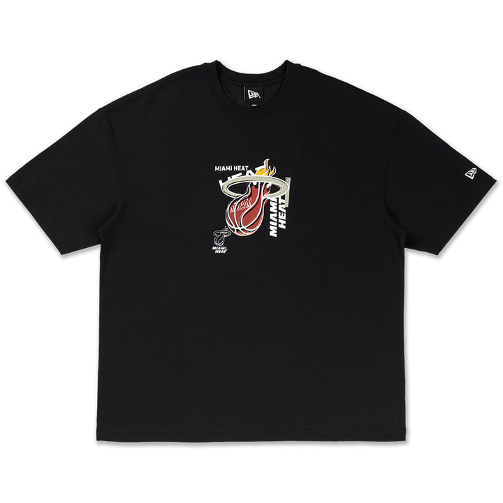 เสื้อโอเวอร์ไซส์ New Era รุ่น Miami Heat Graphic Pack Black Oversized Short Sleeve T-Shirt