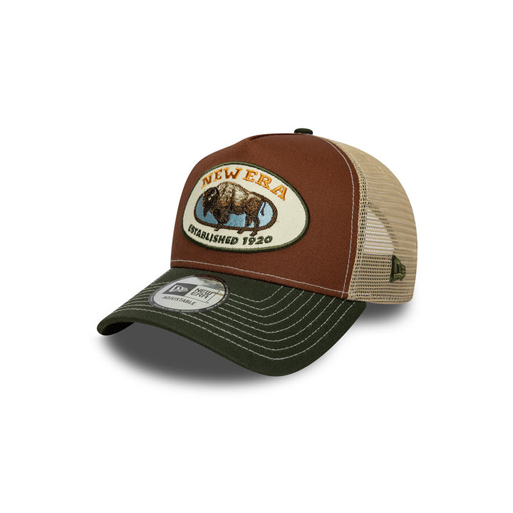 New Era หมวกรุ่น NEW ERA ANIMAL PATCH TRUCKER DEEP AUBURN/ DEEP SEAWEED 9FORTY A-FRAME TRUCKER CAP