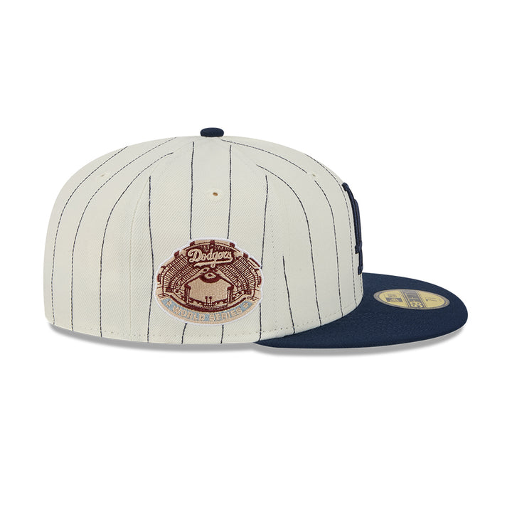 New Era หมวกรุ่น 59FIFTY PACK - STRIPES LOS ANGELES DODGERS COOPERSTOWN 2-TONE GRAPHITE VISOR CHROME WHITE 59FIFTY CAP