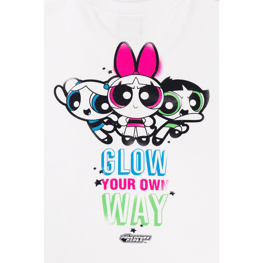 New Era เสื้อครอปรุ่น THE POWERPUFF GIRL WHITE WOMEN CROP TEE