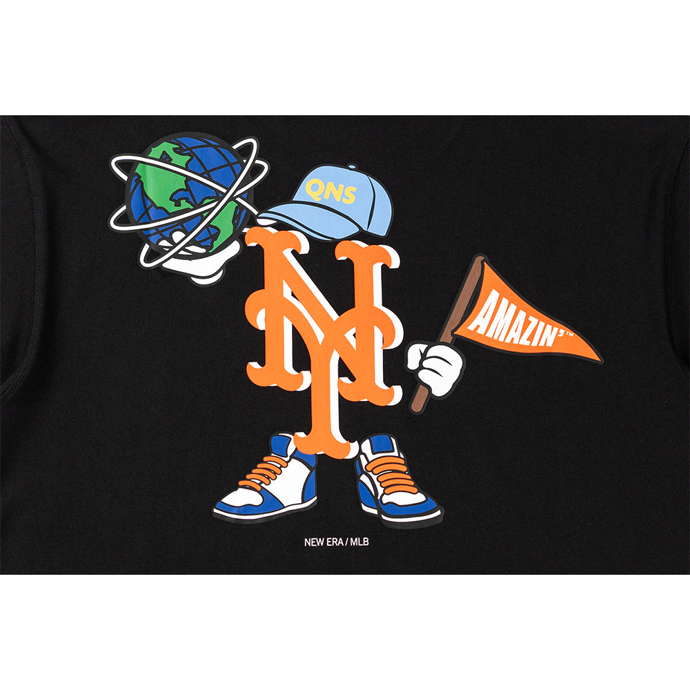 New Era เสื้อยืดแขนสั้นรุ่น NEW YORK METS MLB CARTOON BLACK SHORT SLEEVE T-SHIRT