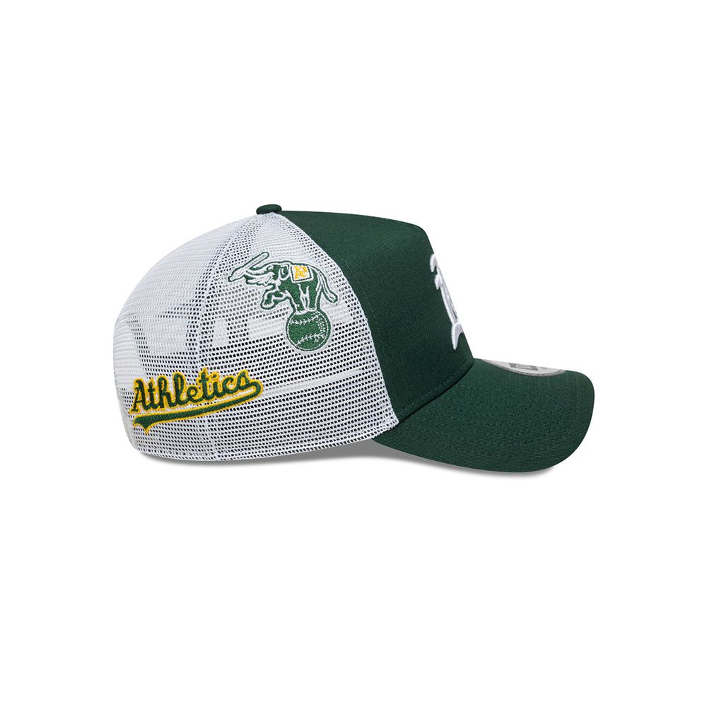 New Era หมวกรุ่น OAKLAND ATHLETICS MULTI PATCH DARK GREEN 9FORTY EF TRUCKER CAP