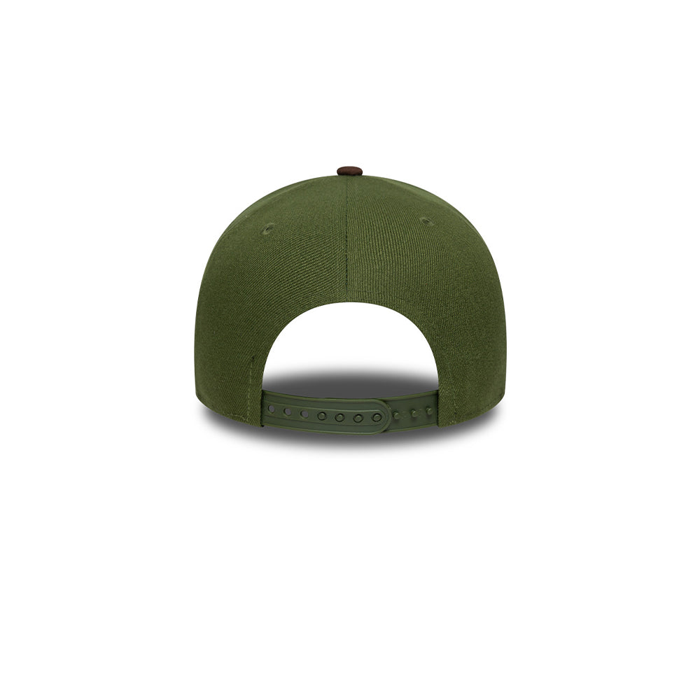 New Era หมวกรุ่น LOS ANGELES DODGERS SUEDE VISOR EFRAME RIFLE GREEN 9FORTY E-FRAME CAP