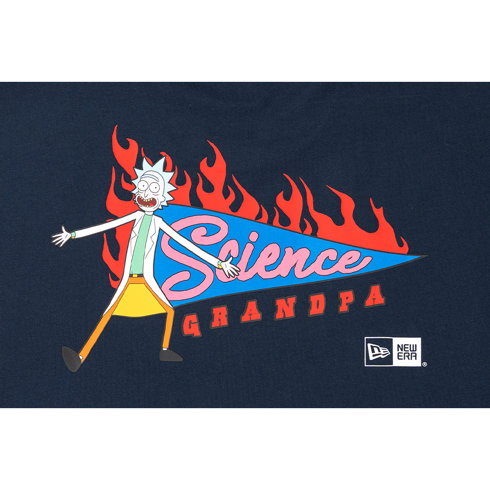 New Era เสื้อยืดแขนสั้นรุ่น Rick And Morty Science Grandpa Oceanside Blue Oversized Short Sleeve T-Shirt