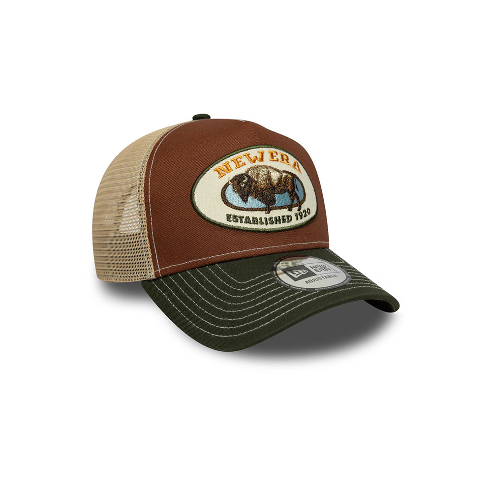 New Era หมวกรุ่น NEW ERA ANIMAL PATCH TRUCKER DEEP AUBURN/ DEEP SEAWEED 9FORTY A-FRAME TRUCKER CAP