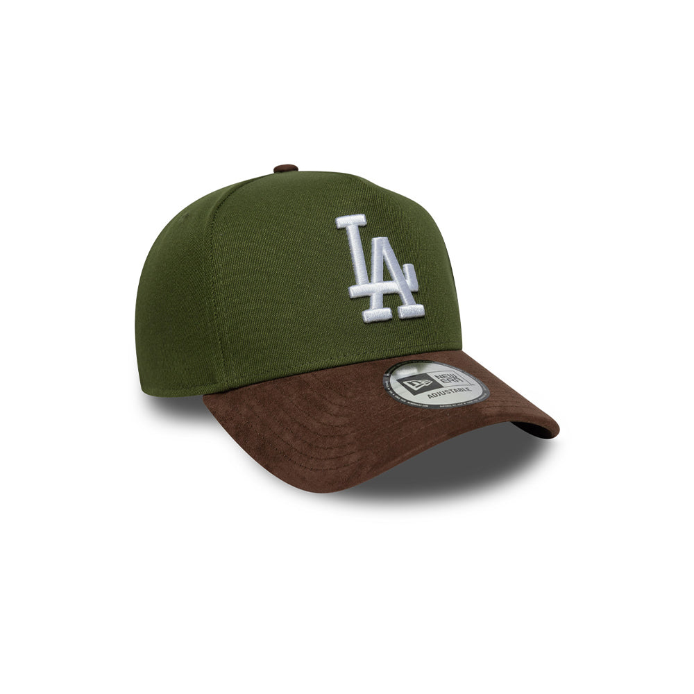 New Era หมวกรุ่น LOS ANGELES DODGERS SUEDE VISOR EFRAME RIFLE GREEN 9FORTY E-FRAME CAP
