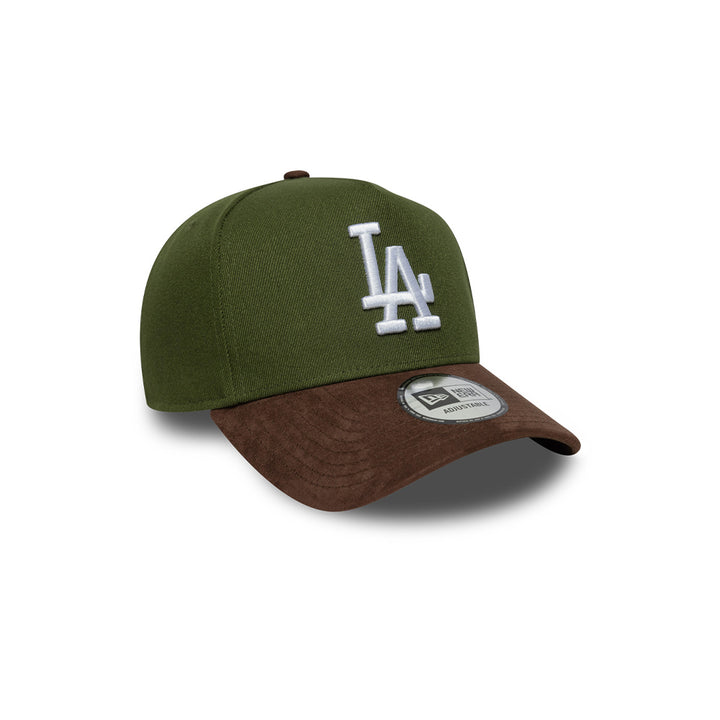 New Era หมวกรุ่น LOS ANGELES DODGERS SUEDE VISOR EFRAME RIFLE GREEN 9FORTY E-FRAME CAP