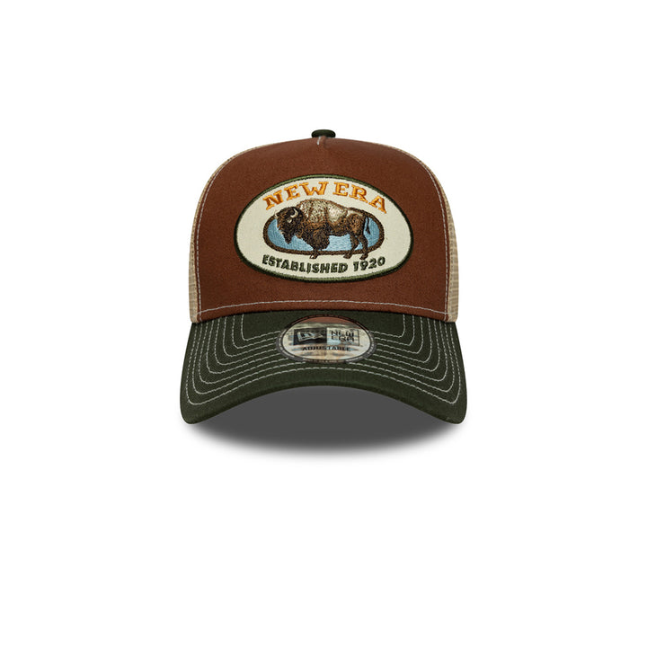 New Era หมวกรุ่น NEW ERA ANIMAL PATCH TRUCKER DEEP AUBURN/ DEEP SEAWEED 9FORTY A-FRAME TRUCKER CAP
