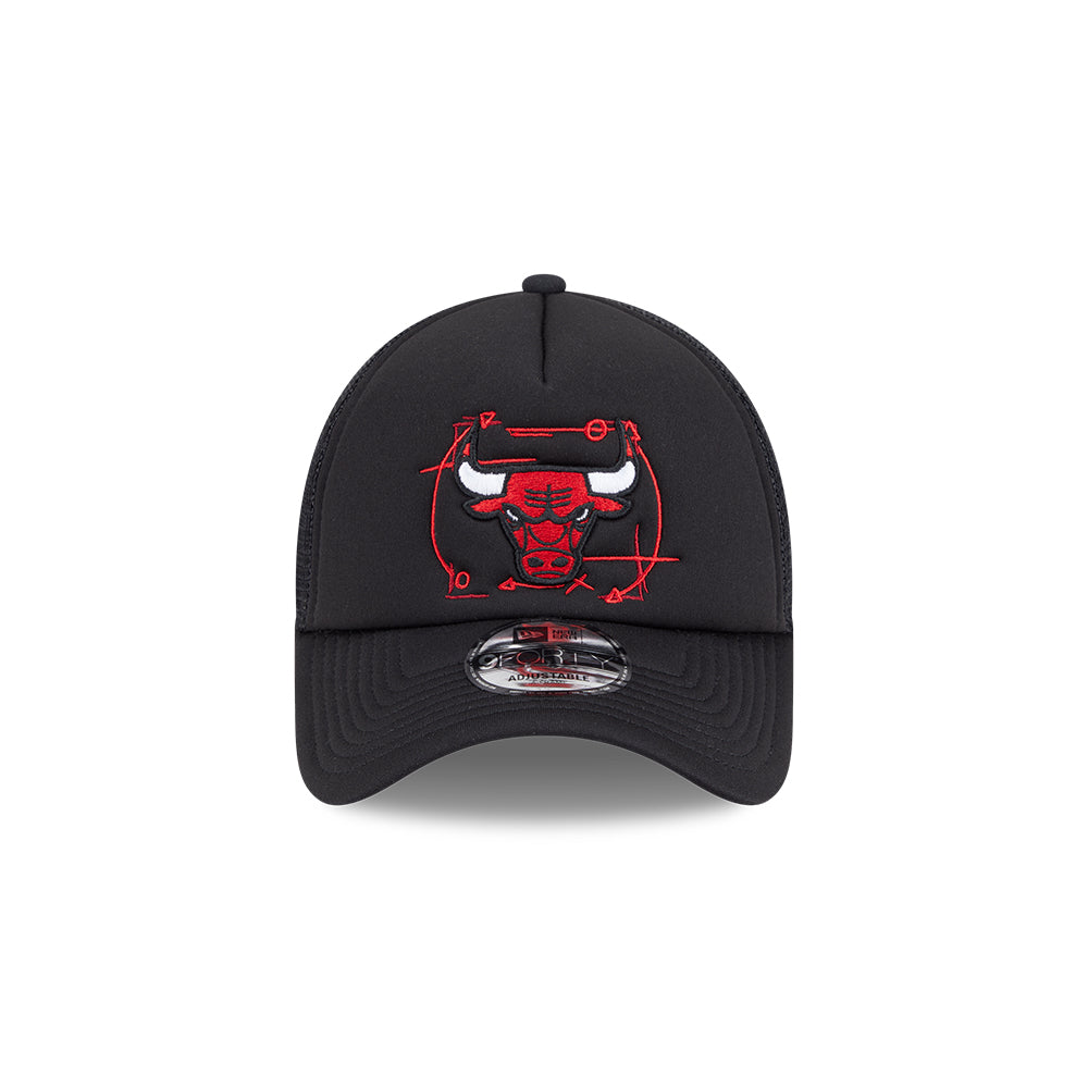 New Era หมวกรุ่น CHICAGO BULLS NBA STREET GAME BLACK 9FORTY AF TRUCKER CAP